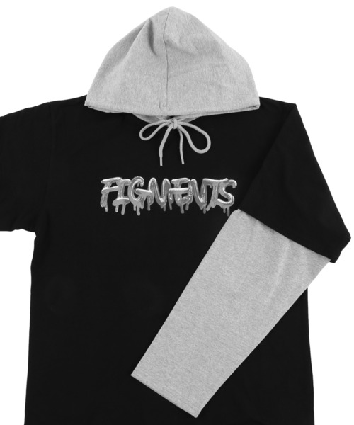 Figments（フィグメンツ）の「フェイクレイヤードフードロンＴ（Tシャツ/カットソー・レディース・ブルー/杢グレー/ブラック・SMALL/MEDIUM）」の21枚目の写真