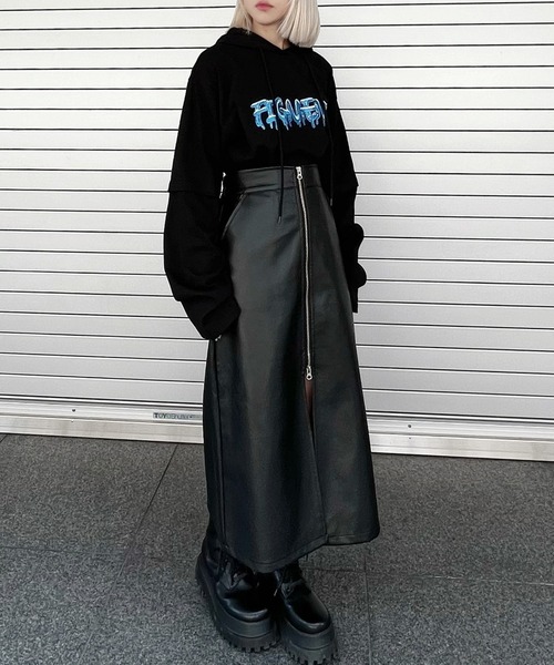 Figments（フィグメンツ）の「フェイクレイヤードフードロンＴ（Tシャツ/カットソー・レディース・ブルー/杢グレー/ブラック・SMALL/MEDIUM）」の11枚目の写真