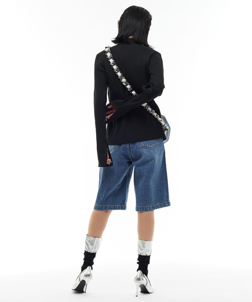 Narcissus（ナルシス）の「【SINN】Narcissusオリジナル  スリットリブトップス（ニット/セーター・レディース・ホワイト/ブラック/ブルー/イエロー・FREE）」の14枚目の写真