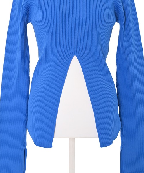 Narcissus（ナルシス）の「【SINN】Narcissusオリジナル  スリットリブトップス（ニット/セーター・レディース・ホワイト/ブラック/ブルー/イエロー・FREE）」の17枚目の写真