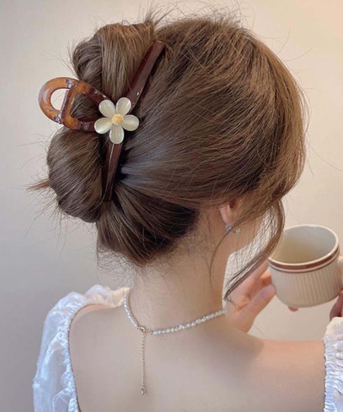 バンスフラワーヘアクリップ（バレッタ/ヘアクリップ）｜Girly