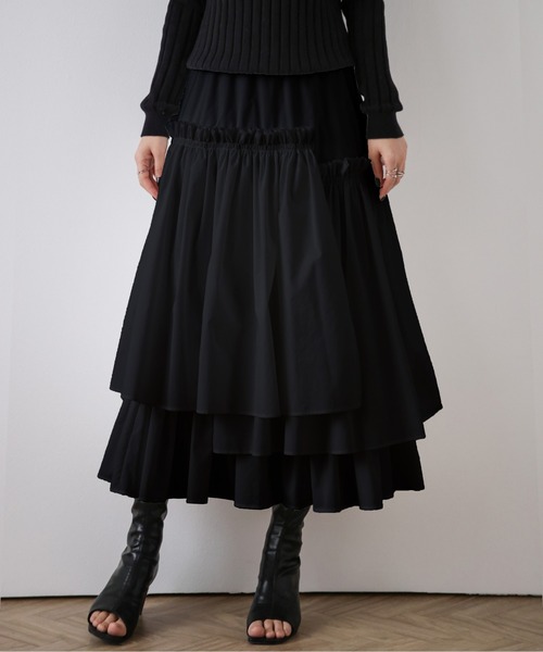 La-gemme（ラジェム）の「ティアードスカート（スカート・レディース・ブラック/ホワイト・フリー）」の13枚目の写真