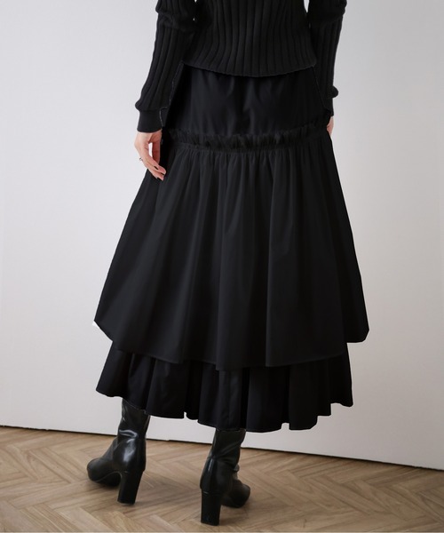 La-gemme（ラジェム）の「ティアードスカート（スカート・レディース・ブラック/ホワイト・フリー）」の15枚目の写真