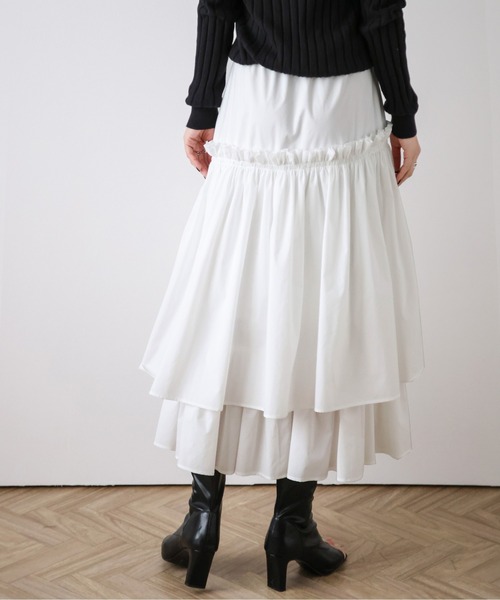 La-gemme（ラジェム）の「ティアードスカート（スカート・レディース・ブラック/ホワイト・フリー）」の10枚目の写真