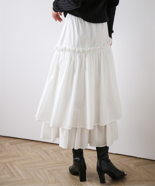 La-gemme（ラジェム）の「ティアードスカート（スカート・レディース・ブラック/ホワイト・フリー）」の9枚目の写真