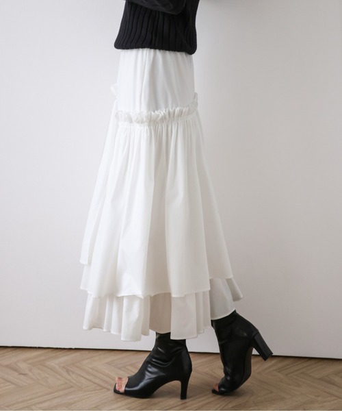La-gemme（ラジェム）の「ティアードスカート（スカート・レディース・ブラック/ホワイト・フリー）」の6枚目の写真