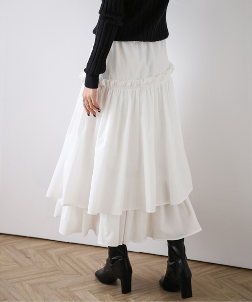 La-gemme（ラジェム）の「ティアードスカート（スカート・レディース・ブラック/ホワイト・フリー）」の7枚目の写真