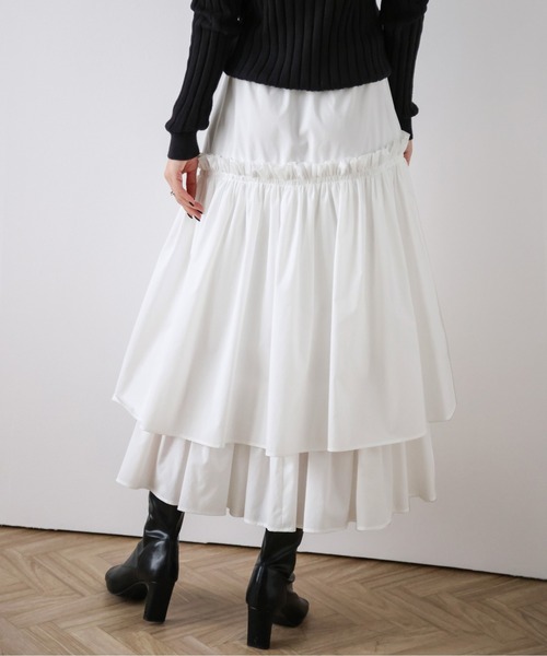 La-gemme（ラジェム）の「ティアードスカート（スカート・レディース・ブラック/ホワイト・フリー）」の8枚目の写真