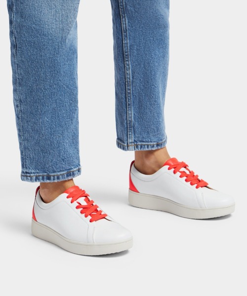 fitflop(フィットフロップ)の「【fitflop】フィットフロップ RALLY NEON-POP LEATHER SNEAKERS(スニーカー・レディース・ホワイト×ピンク/ホワイト/ホワイト×イエロー・US6/US7.5/US6.5/US7/US8/US5.5/US5)」の1枚目の写真