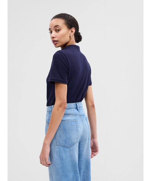 GAP(ギャップ)の「ストレッチ ピケ ポロシャツ(ポロシャツ・レディース・ネイビー/ホワイト/ブラック・S/XL/XS/M/L/XXS)」の4枚目の写真