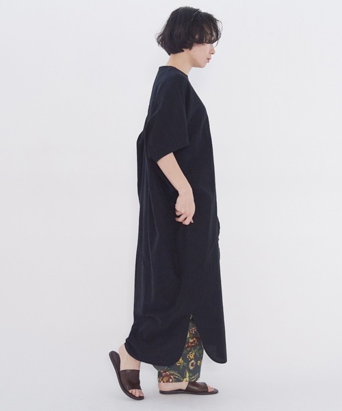 【yuni】ユニ　40/2D コットンキュプラコーマフレンチスリーブワンピース yuni（ユニ ）の「○40/2D コットンキュプラ コーマ フレンチ