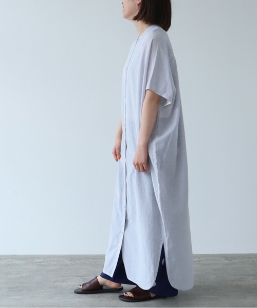 【yuni】ユニ　40/2D コットンキュプラコーマフレンチスリーブワンピース yuni（ユニ ）の「○40/2D コットンキュプラ コーマ フレンチ