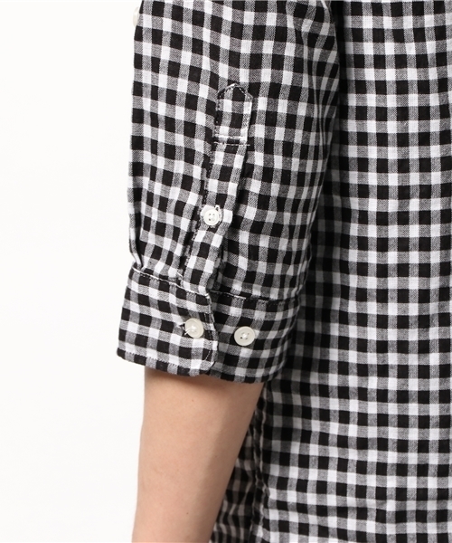 WEGO（ウィゴー）の「WEGO/ロング丈ロールアップ8分袖シャツ（シャツ/ブラウス・メンズ・ホワイト/その他1/ブラック系その他・LARGE/MEDIUM）」の8枚目の写真