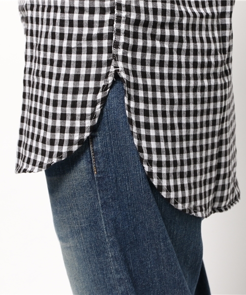 WEGO（ウィゴー）の「WEGO/ロング丈ロールアップ8分袖シャツ（シャツ/ブラウス・メンズ・ホワイト/その他1/ブラック系その他・LARGE/MEDIUM）」の10枚目の写真