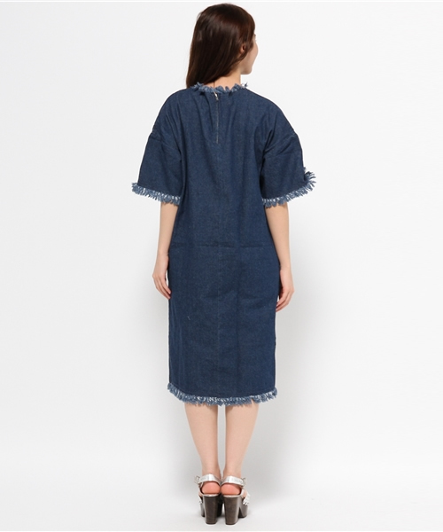 Kastane（カスタネ）の「【Kastane】フリンジワンピース（ワンピース・レディース・ブルー/オフホワイト・FREE）」の5枚目の写真
