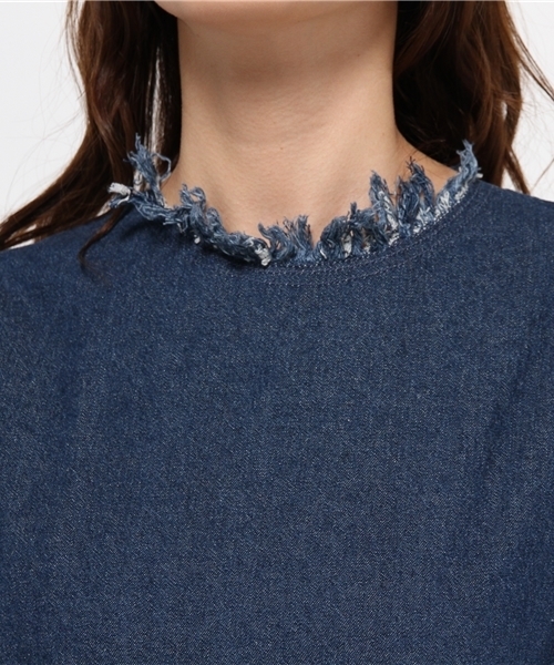 Kastane（カスタネ）の「【Kastane】フリンジワンピース（ワンピース・レディース・ブルー/オフホワイト・FREE）」の6枚目の写真