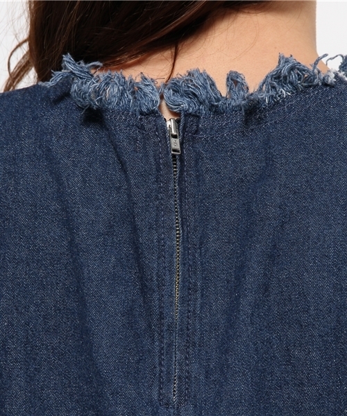 Kastane（カスタネ）の「【Kastane】フリンジワンピース（ワンピース・レディース・ブルー/オフホワイト・FREE）」の7枚目の写真