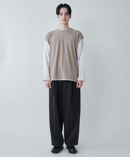 LUCY(ルーシー)の「LUCY/レイヤード ジャガードベストロンT(Tシャツ/カットソー・メンズ・ベージュ系その他2/ブラック系その他2/ブラック系その他・MEDIUM/LARGE)」の18枚目の写真