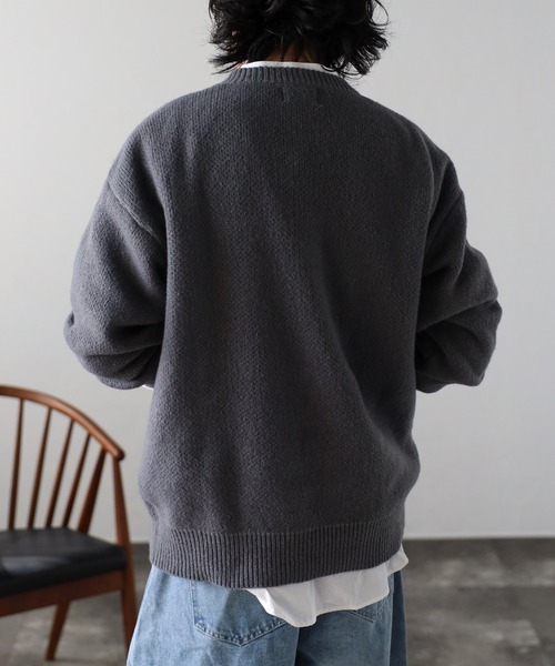 CREARE -LINO-(クレアーレリノ)の「オーバーサイズ クルーネック ルーズニット<ユニセックス>(ニット/セーター・メンズ・ホワイト/ブラック/ライトグレー・FREE)」の18枚目の写真
