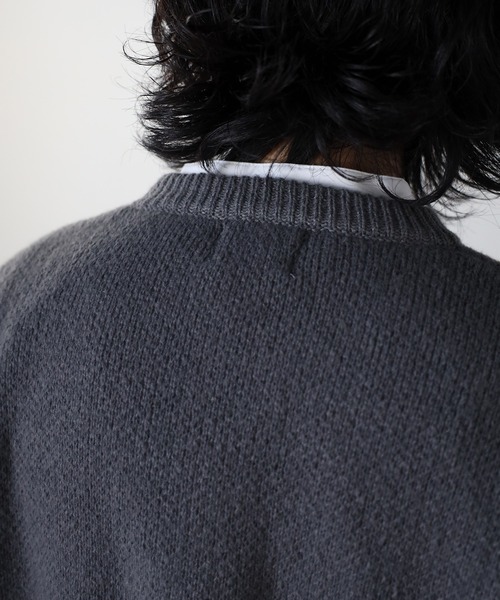 CREARE -LINO-(クレアーレリノ)の「オーバーサイズ クルーネック ルーズニット<ユニセックス>(ニット/セーター・メンズ・ホワイト/ブラック/ライトグレー・FREE)」の6枚目の写真