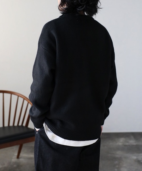 CREARE -LINO-(クレアーレリノ)の「オーバーサイズ クルーネック ルーズニット<ユニセックス>(ニット/セーター・メンズ・ホワイト/ブラック/ライトグレー・FREE)」の14枚目の写真
