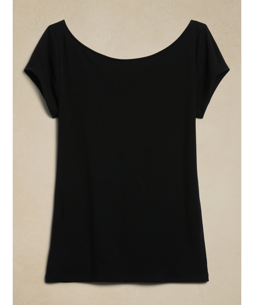 Banana Republic（バナナリパブリック）の「リファインド スクープネック Tシャツ（Tシャツ/カットソー・レディース・ブラック/ホワイト・M/L/S/XS）」の9枚目の写真