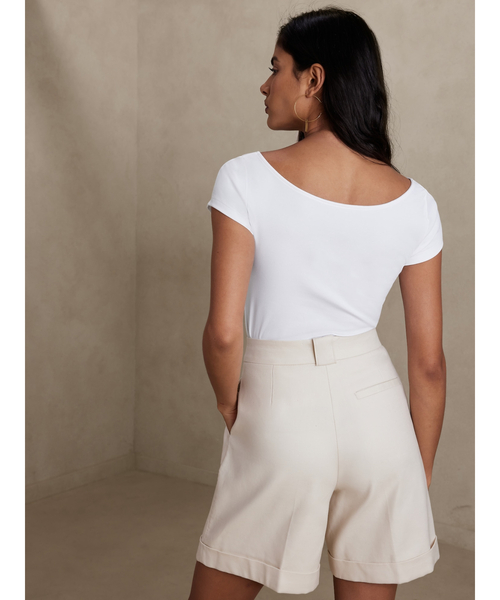 Banana Republic（バナナリパブリック）の「リファインド スクープネック Tシャツ（Tシャツ/カットソー・レディース・ブラック/ホワイト・M/L/S/XS）」の3枚目の写真