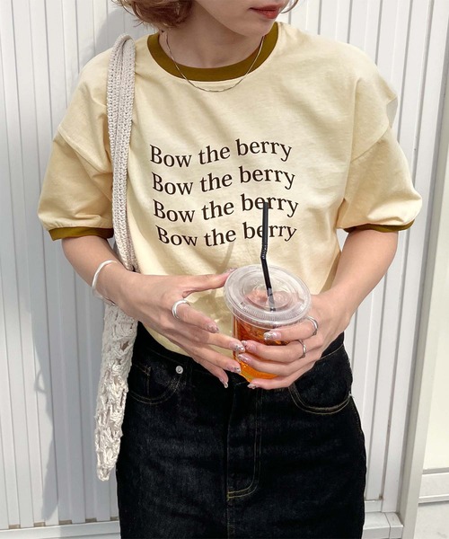 Chillfar（チルファー）の「リンガーロゴTシャツ（Tシャツ/カットソー・レディース・オートミール/グレー系1/ベージュ系2/アイボリー系1/グリーン系/ホワイト系/ホワイト系1/ホワイト系2/ホワイト×ブラック/杢グレー/グレー系/ベージュ系1/ベージュ系3/アイボリー系/グリーン系1/クリーム・FREE）」の22枚目の写真