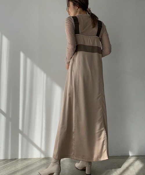 WILLFULLY（ウィルフリー）の「bicolor strap matte satin OP