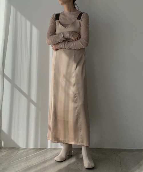 WILLFULLY（ウィルフリー）の「bicolor strap matte satin OP