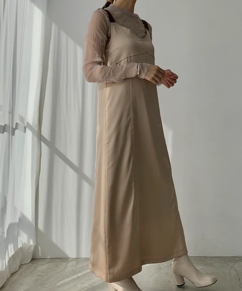 WILLFULLY（ウィルフリー）の「bicolor strap matte satin OP