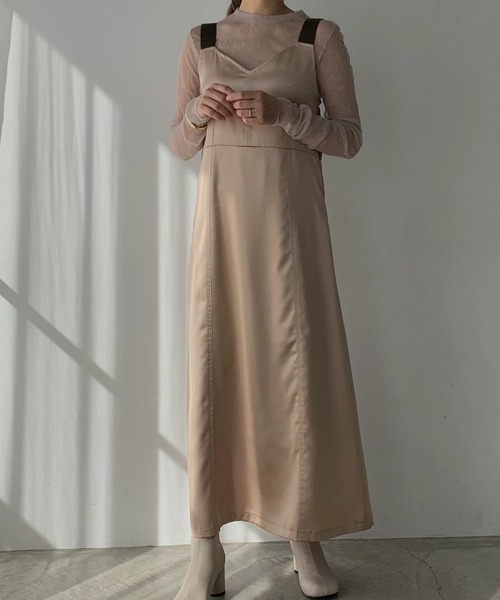 WILLFULLY（ウィルフリー）の「bicolor strap matte satin OP