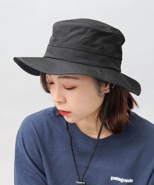 UNIVERSAL OVERALL（ユニバーサルオーバーオール）の「ロゴ刺繍 ナイロン アドベンチャーハット（ハット・メンズ・ブラック・FREE）」の4枚目の写真