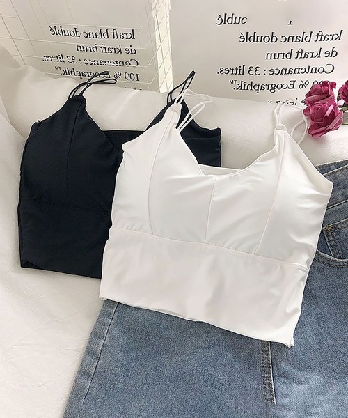 NinaetLina（ニナエリナ）の「カップ付きキャミソール（キャミソール・レディース・ブラック/ホワイト・FREE）」の9枚目の写真