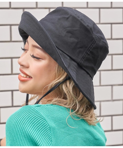 anap mimpi（アナップミンピ）の「ストラップ付きバケットハット（ハット・レディース・ホワイト/ブラック/ベージュ・FREE）」の3枚目の写真