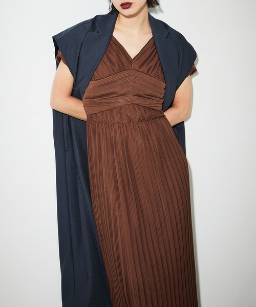 Block pleated Dress | ブロックプリーツワンピース | storage-works.co.uk