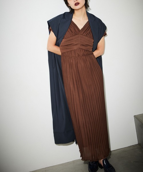 Block pleated Dress | ブロックプリーツワンピース | storage-works.co.uk