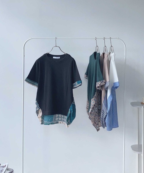 AS KNOW AS plus(アズノゥアズプラス)の「○切替ワッフル半袖プルオーバー(Tシャツ/カットソー・レディース・ブルー/ホワイト/ブラック/ダークグリーン/ベージュ/ブラック系/ベージュ系/ダークグリーン系/ホワイト系/ベージュ系1/ホワイト系1/ダークグリーン系1/ベージュ系2/ホワイト系3/ベージュ系3/グレー系/ホワイト系4・FREE)」の7枚目の写真