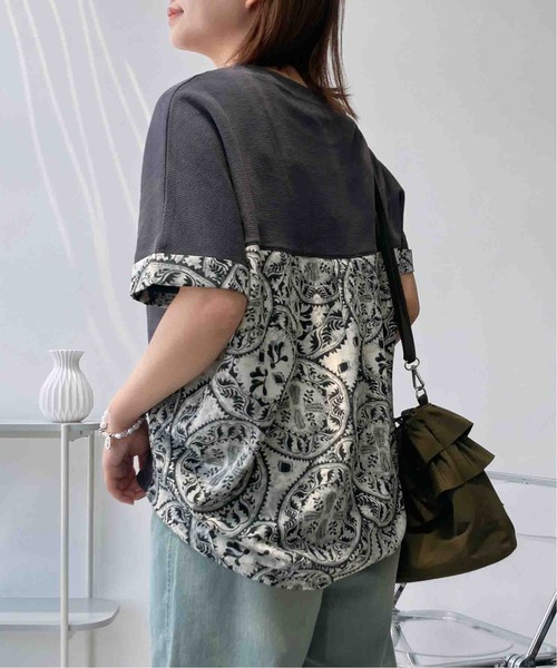 AS KNOW AS plus(アズノゥアズプラス)の「○切替ワッフル半袖プルオーバー(Tシャツ/カットソー・レディース・ブルー/ホワイト/ブラック/ダークグリーン/ベージュ/ブラック系/ベージュ系/ダークグリーン系/ホワイト系/ベージュ系1/ホワイト系1/ダークグリーン系1/ベージュ系2/ホワイト系3/ベージュ系3/グレー系/ホワイト系4・FREE)」の8枚目の写真