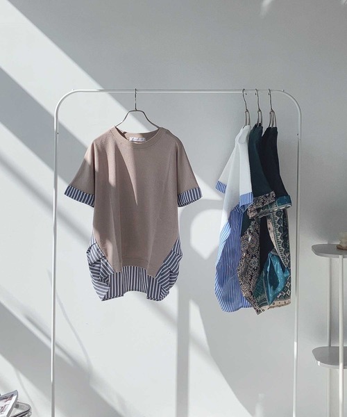 AS KNOW AS plus(アズノゥアズプラス)の「○切替ワッフル半袖プルオーバー(Tシャツ/カットソー・レディース・ブルー/ホワイト/ブラック/ダークグリーン/ベージュ/ブラック系/ベージュ系/ダークグリーン系/ホワイト系/ベージュ系1/ホワイト系1/ダークグリーン系1/ベージュ系2/ホワイト系3/ベージュ系3/グレー系/ホワイト系4・FREE)」の10枚目の写真