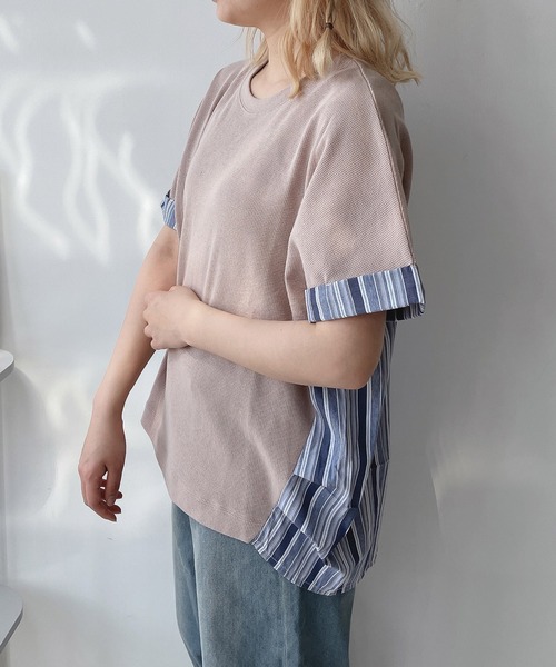 AS KNOW AS plus(アズノゥアズプラス)の「○切替ワッフル半袖プルオーバー(Tシャツ/カットソー・レディース・ブルー/ホワイト/ブラック/ダークグリーン/ベージュ/ブラック系/ベージュ系/ダークグリーン系/ホワイト系/ベージュ系1/ホワイト系1/ダークグリーン系1/ベージュ系2/ホワイト系3/ベージュ系3/グレー系/ホワイト系4・FREE)」の11枚目の写真