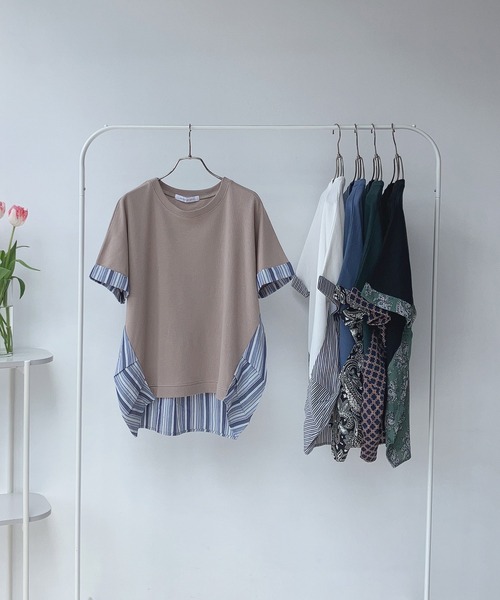 AS KNOW AS plus(アズノゥアズプラス)の「○切替ワッフル半袖プルオーバー(Tシャツ/カットソー・レディース・ブルー/ホワイト/ブラック/ダークグリーン/ベージュ/ブラック系/ベージュ系/ダークグリーン系/ホワイト系/ベージュ系1/ホワイト系1/ダークグリーン系1/ベージュ系2/ホワイト系3/ベージュ系3/グレー系/ホワイト系4・FREE)」の9枚目の写真