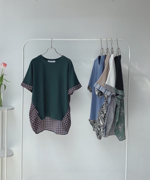 AS KNOW AS plus(アズノゥアズプラス)の「○切替ワッフル半袖プルオーバー(Tシャツ/カットソー・レディース・ブルー/ホワイト/ブラック/ダークグリーン/ベージュ/ブラック系/ベージュ系/ダークグリーン系/ホワイト系/ベージュ系1/ホワイト系1/ダークグリーン系1/ベージュ系2/ホワイト系3/ベージュ系3/グレー系/ホワイト系4・FREE)」の14枚目の写真