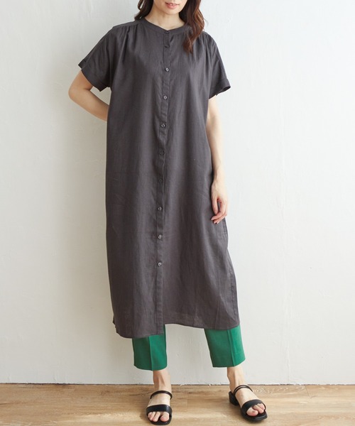 ikka（イッカ）の「【親子コーデ】レーヨン麻半袖2WAYワンピース（ワンピース・レディース・チャコールグレー/ベージュ/ブルー・M/L）」の11枚目の写真