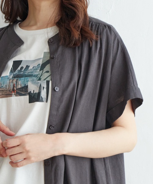 ikka（イッカ）の「【親子コーデ】レーヨン麻半袖2WAYワンピース（ワンピース・レディース・チャコールグレー/ベージュ/ブルー・M/L）」の14枚目の写真