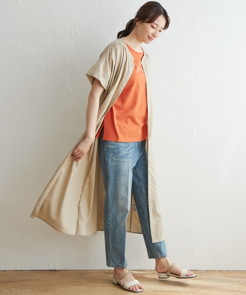ikka（イッカ）の「【親子コーデ】レーヨン麻半袖2WAYワンピース（ワンピース・レディース・チャコールグレー/ベージュ/ブルー・M/L）」の5枚目の写真