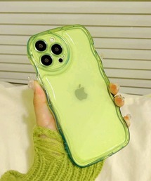 VIBGYOR Women(ヴィブジョー ウィメン)の【urge select】クリアカラー シンプル ウェーブデザイン ストラップホール iPhone/アイフォンケース(スマホケース/カバー)