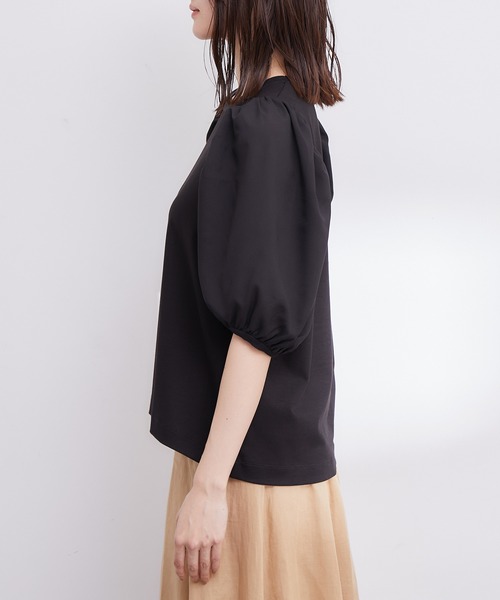 ROPE'（ロペ）の「【洗える】シフォンコンビギャザーパフスリーブカットソー（Tシャツ/カットソー・レディース・ホワイト/ブラック・38）」の14枚目の写真