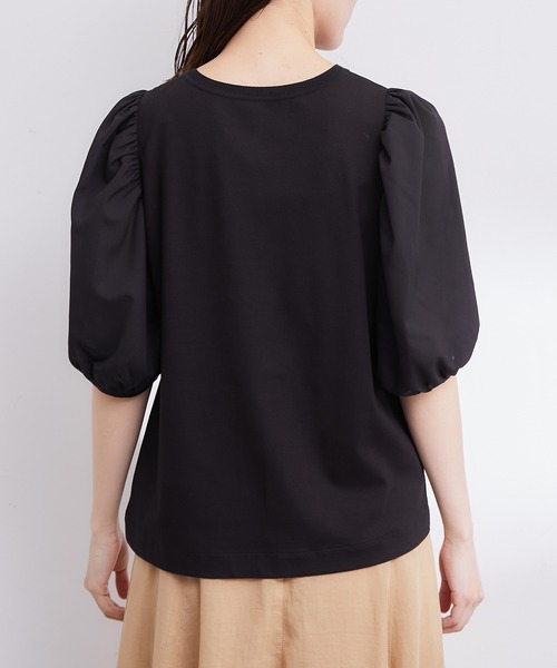 ROPE'（ロペ）の「【洗える】シフォンコンビギャザーパフスリーブカットソー（Tシャツ/カットソー・レディース・ホワイト/ブラック・38）」の16枚目の写真