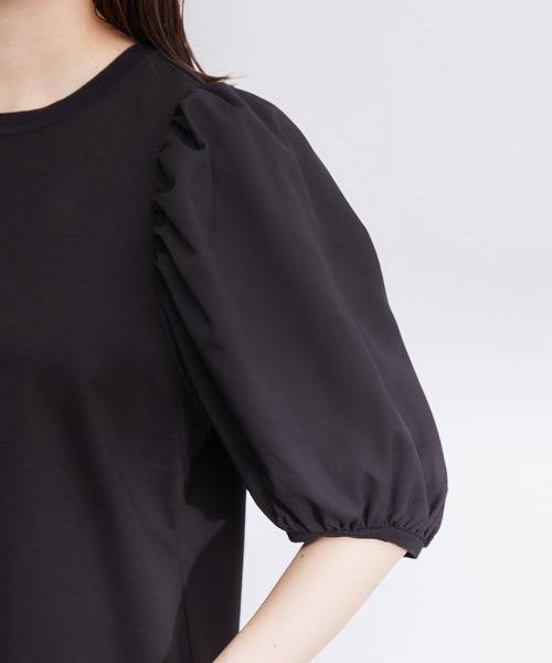 ROPE'（ロペ）の「【洗える】シフォンコンビギャザーパフスリーブカットソー（Tシャツ/カットソー・レディース・ホワイト/ブラック・38）」の11枚目の写真